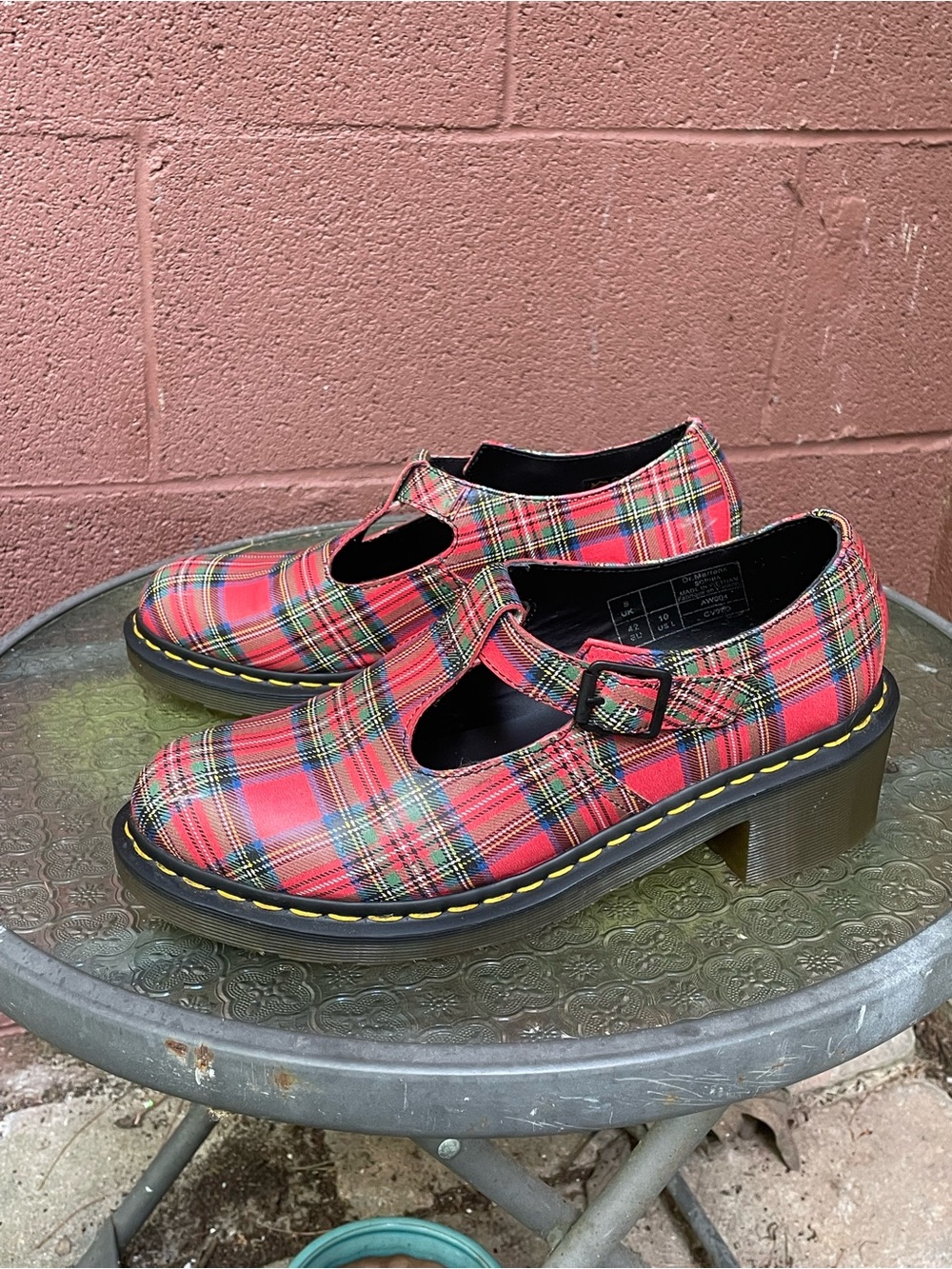 Dr Martens Sofia Plaid Mary Jane Shoes Size 10 - Picture 14 of 15